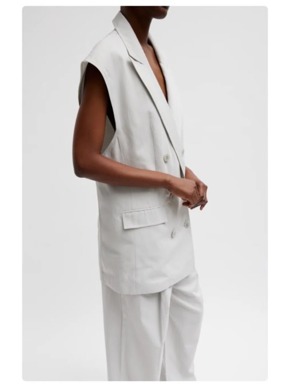 Drapey Suiting Oversized Double Breasted Vest